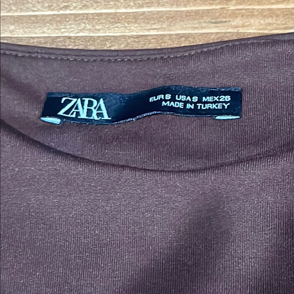 Zara Dark Brown Fitted Sleeveless Seamless Bodysuit - size Small - Picture 2 of 4